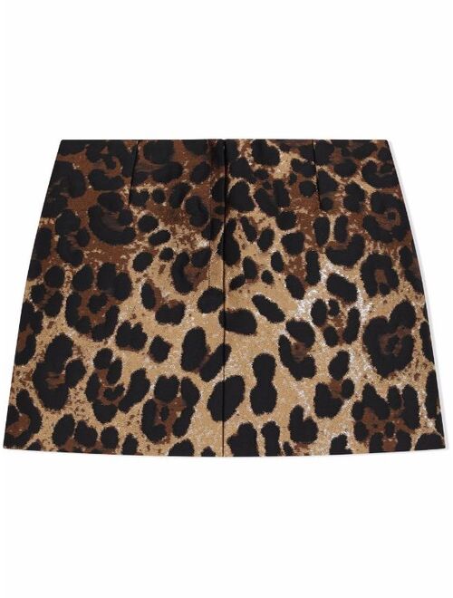 Dolce & Gabbana Kids leopard-print A-line skirt