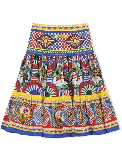 Kids mixed-print skirt