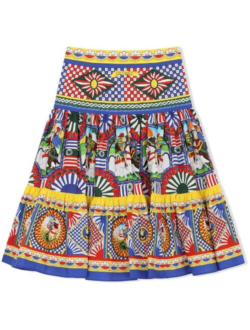 Dolce & Gabbana Kids mixed-print skirt