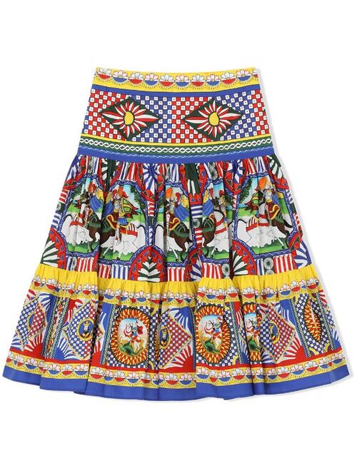 Dolce & Gabbana Kids mixed-print skirt