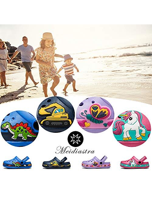 Meidiastra Kids Boys Girls Cartoon Clogs Slippers Toddler Slip On Lightweight Beach Pool Sandals