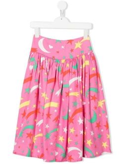 Kids star-print A-line skirt