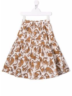 Kids all-over tiger-print skirt