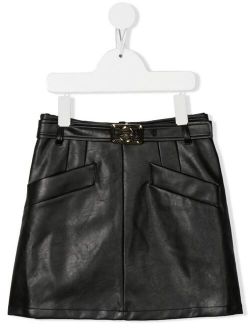 LANVIN Enfant belted faux-leather skirt