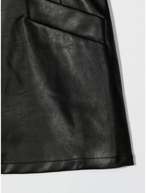 LANVIN Enfant belted faux-leather skirt