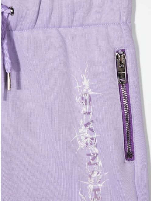 Givenchy Kids logo-print curved-hem skirt