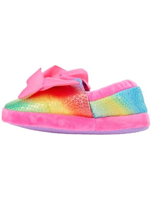JoJo Siwa Girls' Slippers - Plush Fuzzy Slipper House Shoes (Toddler/Girl)