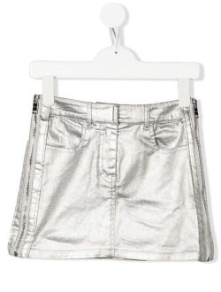 Kids metallic-effect mini skirt
