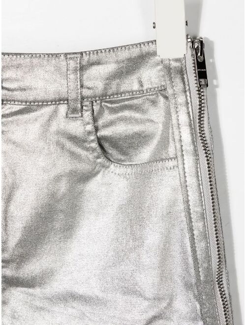 Givenchy Kids metallic-effect mini skirt