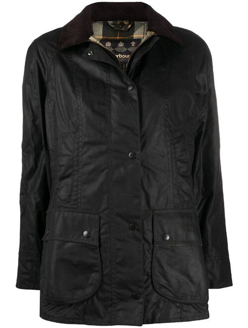 Barbour single-breasted wax jacket