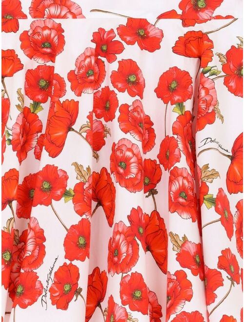 Dolce & Gabbana Kids poppy print skirt