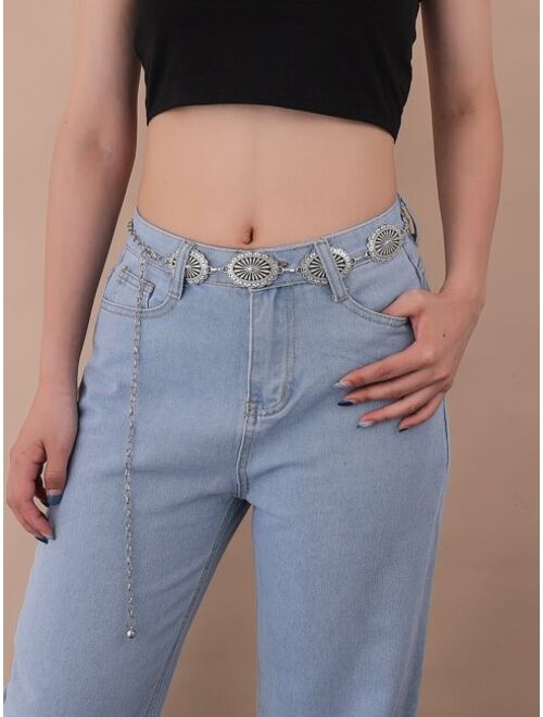 Shein Textured Geometric Chain Belt