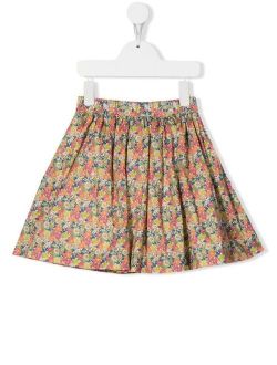 floral-print cotton skirt