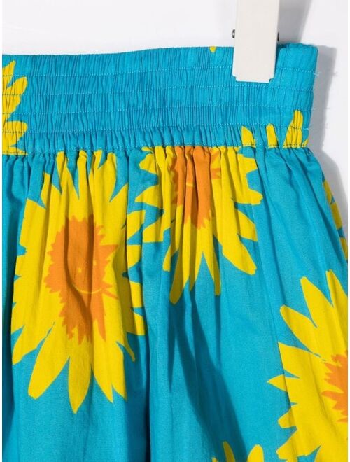 Stella McCartney Kids sunflower-print organic cotton skirt