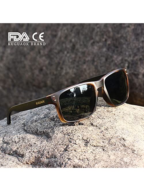 Kuguaok Polarized Square Sunglasses For Men and Women Matte Finish Sun Glasses UV Protection Glasses