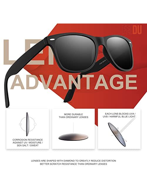 Feidusun Sunglasses Unisex Polarized Mens Sunglasses - Essential for Daily Life and Travel Mens Sunglasses