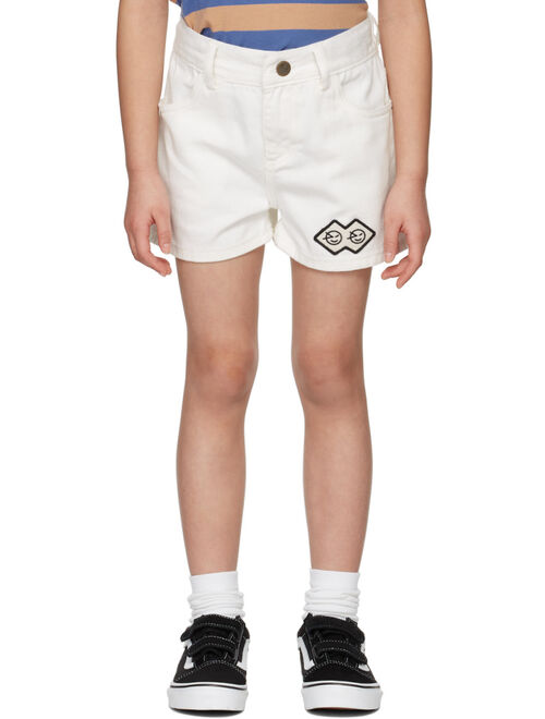 WYNKEN Kids White Denim Shorts