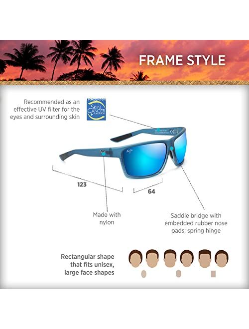 Maui Jim Alenuihaha W/Patented Polarizedplus2 Lenses Polarized Wrap Sunglasses