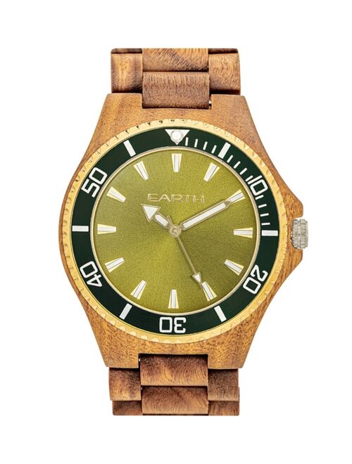 EARTH WOOD Women's Khaki and Tan or Dark Brown or Red or Olive Centurion Bracelet Watch, 45mm
