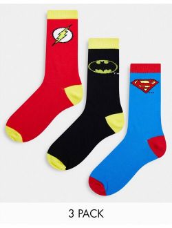 Justice League 3 pack sports sock