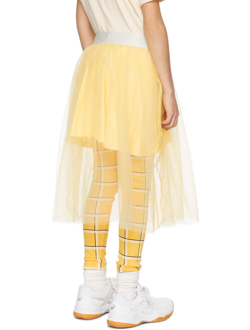 MINI RODINI Kids Yellow 'M.Rodini' Flower Tulle Skirt