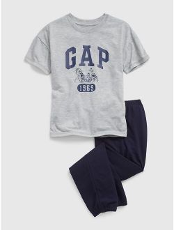 GapKids | Sesame Street 100% Recycled Gap Logo PJ Set