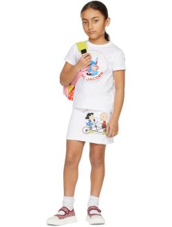 Kids White Peanuts Edition French Terry Skirt