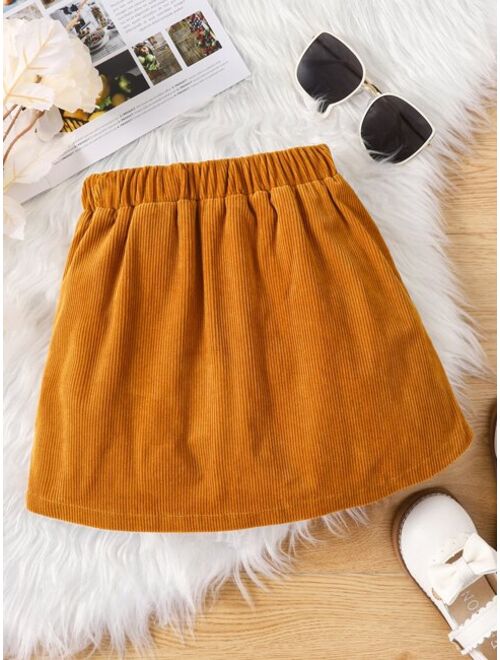 Shein Toddler Girls Ruffle Trim A-line Skirt