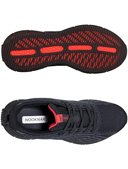 NOOKNAK Mens Running Shoes Comfortable Sneakers Lightweight Breathable Non Slip Casual Walking Shoes with Soft Sole