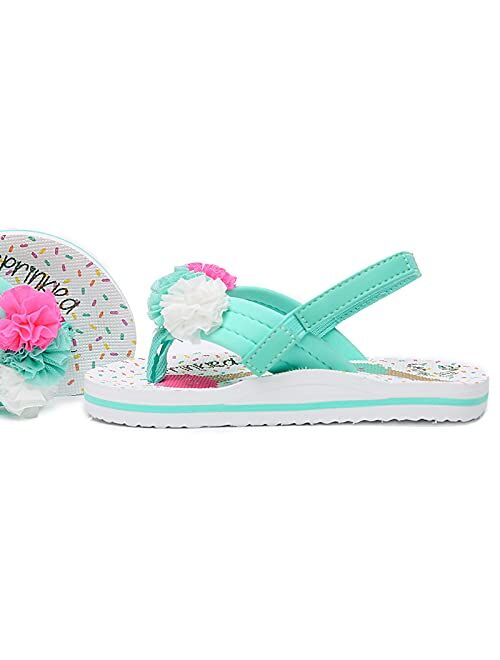 Saidoteto Kids Girls Slides Sandals Flip Flop Beach Shoes.