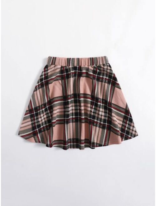 SHEIN Girls Plaid Skirt