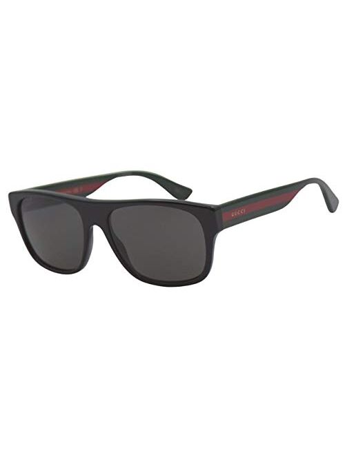 GUCCI 0341 Black Web Stripe Square POLARIZED Sunglasses
