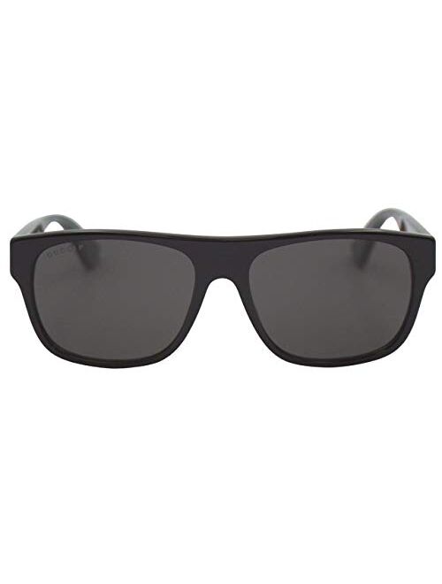 GUCCI 0341 Black Web Stripe Square POLARIZED Sunglasses