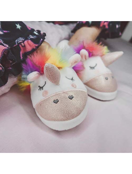 Caramella Bubble Cute Kids Unicorn Animal Slippers Plush Funny Anti Slip House Shoes for Boy and Girl Christmas Slippers for Kids