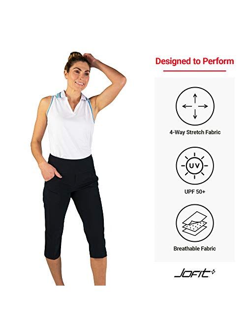 Jofit Apparel Womens Athletic Clothing Pull On Capri Pants for Golf & Tennis