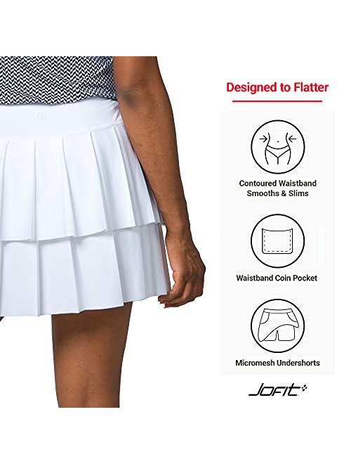 Jofit Apparel Womens Athletic Clothing Layered Pleat Skort for Golf & Tennis
