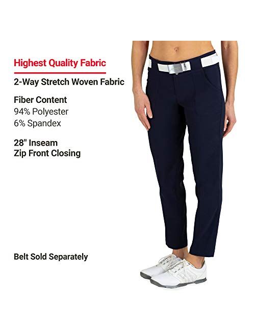 Jofit Apparel Womens Athletic Clothing Belted Cropped Pant for Golf & Tennis