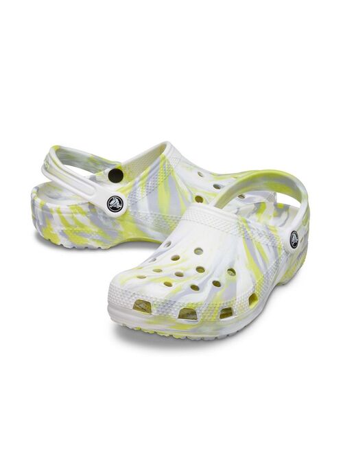 Crocs classic clogs in yellow marble