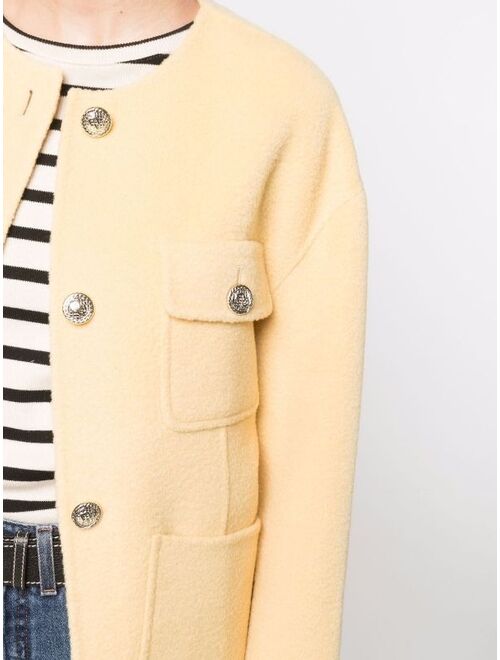 Maje belted wool-blend jacket