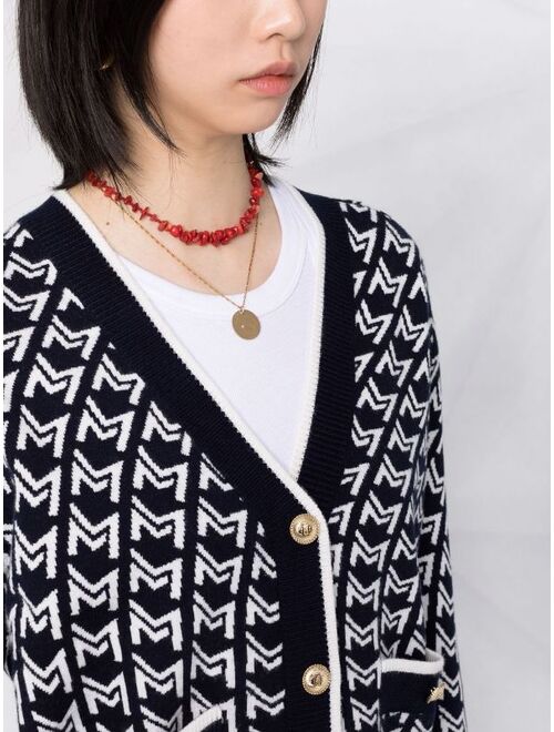 Maje monogram V-neck cardigan