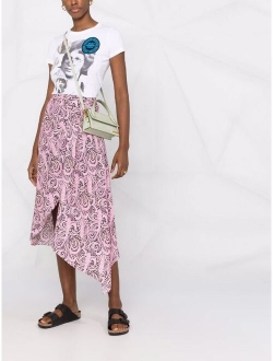 paisley-print asymmetric skirt