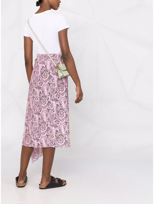 Maje paisley-print asymmetric skirt
