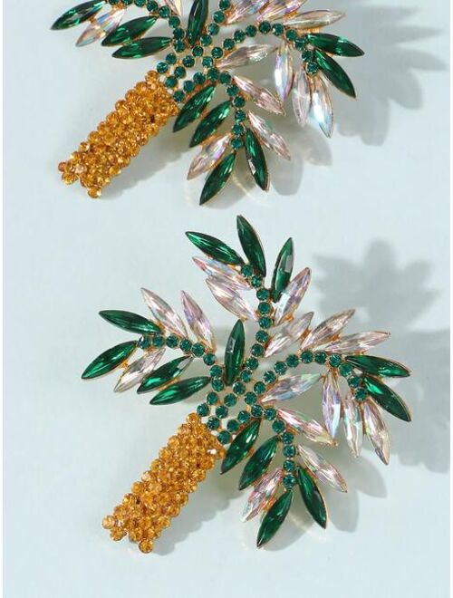 Shein Gemstone Tree Design Earrings
