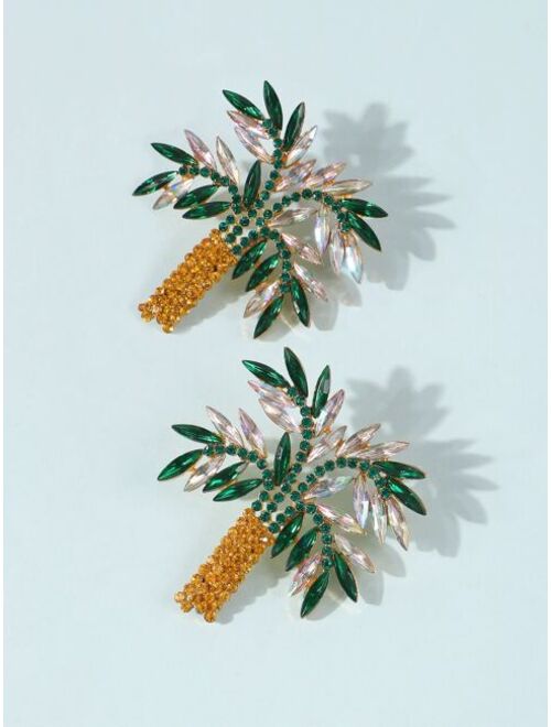 Shein Gemstone Tree Design Earrings