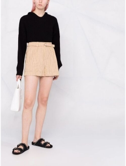 cotton-blend pinstripe shorts