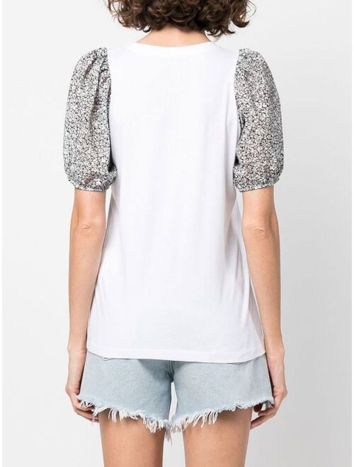 Maje floral puff-sleeve T-shirt