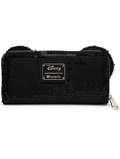 Loungefly Disney Minnie Bow Sequin Wallet, Black, One Size