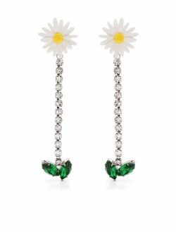 daisy crystal drop earrings