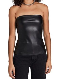 Women's Faux Leather Tube Top