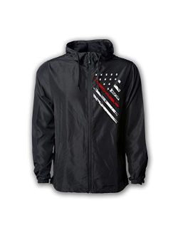 Tactical Pro Supply USA Windbreaker Jacket- for Men or Women, American Flag Patriotic Hoodie Zip Up